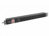Lanberg Listwa zasilająca Rack PDU 19 cali  1U 10A 10X IEC C13 2m C14 czarna